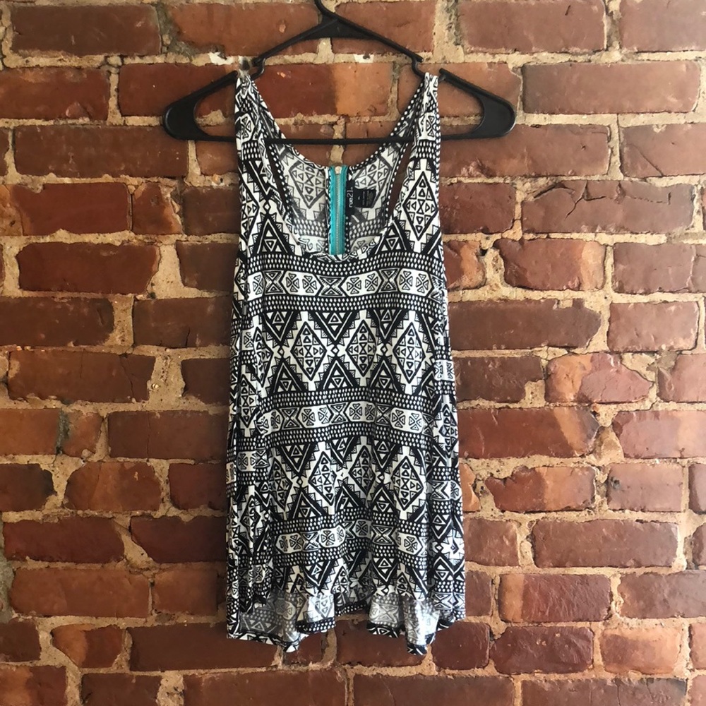 Tribal print flowy tank top